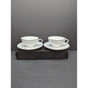 Royal M by Mitashoten Platinum Knight M109 Teacup and Saucer Set of 2